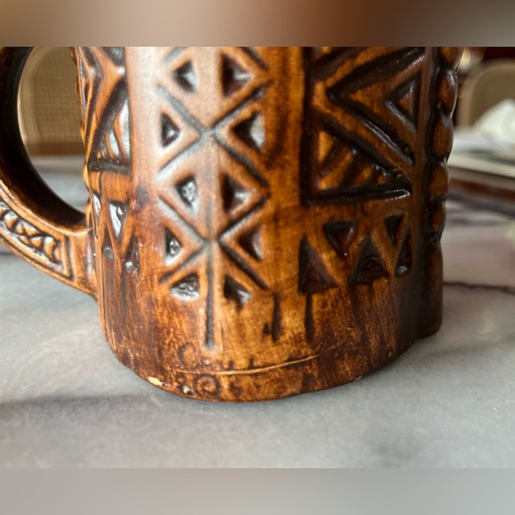 Set of 2 Treasure Craft Tiki Mug Cups Ceramic Hawaii Luau Party Vintage 1960 - Picture 9 of 12